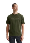 Marc O'Polo T-Shirt mit tonigem Label-Print Dunkelgrün/Khaki