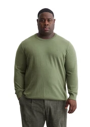Marc O'Polo Rundhalspullover Dunkelgrün/Khaki/Schwarz