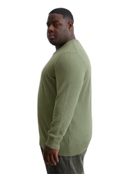 Marc O'Polo Rundhalspullover Dunkelgrün/Khaki/Schwarz