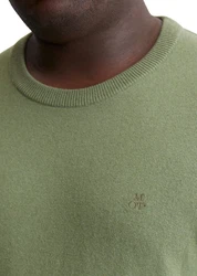 Marc O'Polo Rundhalspullover Dunkelgrün/Khaki/Schwarz