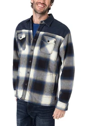 Timezone Anorak Overshirt Fabricmix Blau/Hellblau/Creme