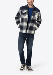 Timezone Anorak Overshirt Fabricmix Blau/Hellblau/Creme