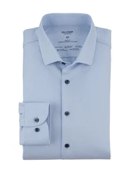 OLYMP Businesshemd 24/7 - Level 5 Hellblau/Dunkelblau/Blau