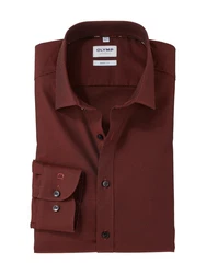OLYMP Businesshemd Level 5 Dunkelrot/Braun/Rot