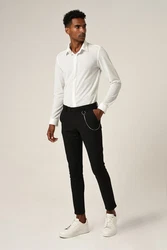 Antioch Blusenshirt Slim Fit Hidden Button Long Sleeve Weiß/Creme/Lila/Gelb