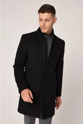 Antioch Wintermantel Mandarin Collar Coat Schwarz/Grau