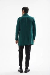 Antioch Wintermantel Mandarin Collar Coat Dunkelgrün/Türkis/Grün