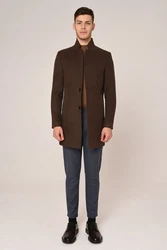 Antioch Wintermantel Mandarin Collar Coat Braun/Dunkelbraun/Grau/Khaki