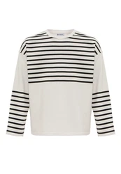 Dandalo Sweatshirt Diogo Weiß/Beige/Dunkelblau/Creme