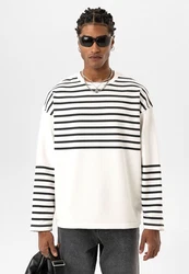 Dandalo Sweatshirt Diogo Weiß/Beige/Dunkelblau/Creme