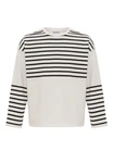 Dandalo Sweatshirt Diogo Weiß/Beige/Dunkelblau/Creme