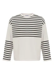 Dandalo Sweatshirt Diogo Weiß/Beige/Dunkelblau/Creme