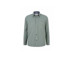 TOM TAILOR Langarmshirt Langarmhemd uni Dunkelgrün/Grün/Hellblau/Türkis/Blau