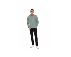 TOM TAILOR Langarmshirt Langarmhemd uni Dunkelgrün/Grün/Hellblau/Türkis/Blau