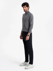 OMBRE Rollkragenpullover Dunkelgrau/Hellgrau/Grau