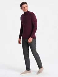 OMBRE Rollkragenpullover Dunkelrot/Bordeaux