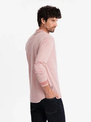 OMBRE Langarm-Poloshirt Rosa