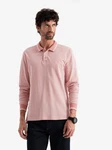 OMBRE Langarm-Poloshirt Rosa