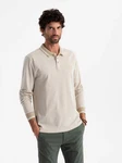 OMBRE Langarm-Poloshirt Khaki/Beige