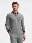 OMBRE Langarm-Poloshirt Grau/Dunkelgrau/Hellgrau