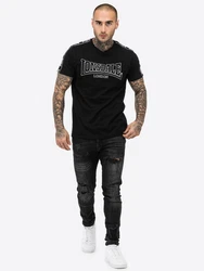 Lonsdale T-Shirt Vementry Schwarz/Dunkelgrau/Gelb