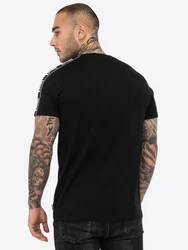 Lonsdale T-Shirt Vementry Schwarz/Dunkelgrau/Gelb