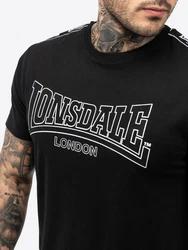 Lonsdale T-Shirt Vementry Schwarz/Dunkelgrau/Gelb