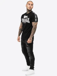 Lonsdale T-Shirt Stour Schwarz/Rot/Hellblau/Braun/Blau
