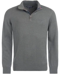 Barbour Strickpullover Troyer Tain Dunkelgrau/Grau