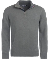 Barbour Strickpullover Troyer Tain Dunkelgrau/Grau