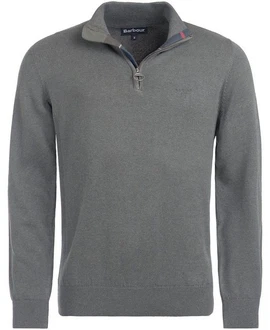 Barbour Strickpullover Troyer Tain Dunkelgrau/Grau