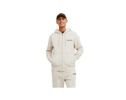 Jack & Jones Sweatjacke JORVESTERBRO Khaki/Beige/Weiß