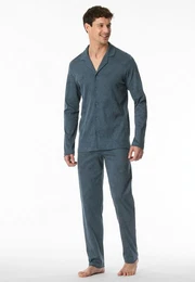Pyjama Fine Interlock (Set, 2 tlg) langarm, Paisley-Muster, Reverskragen