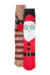 Kuschelsocken Weihnachtliche, kuschelige Bettsocken im 2er-Pack (2-Paar)