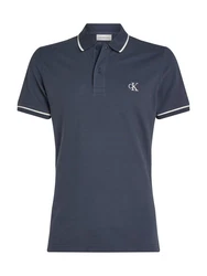 Calvin Klein Jeans Poloshirt TIPPING SLIM POLO mit Logomarkenlabel Dunkelblau/Blau