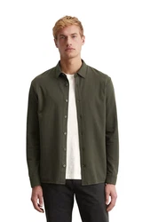 Marc O'Polo Langarm-Poloshirt Dunkelgrün/Khaki/Grün
