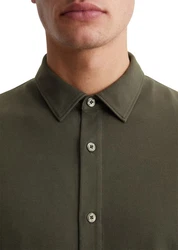 Marc O'Polo Langarm-Poloshirt Dunkelgrün/Khaki/Grün