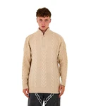 Denim Distriqt Strickpullover Herren Strick Pullover in Loose Fit mit Zopfmuster Beige