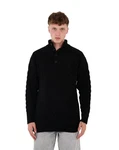 Denim Distriqt Strickpullover Herren Strick Pullover in Loose Fit mit Zopfmuster Schwarz