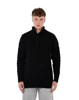 Denim Distriqt Strickpullover Herren Strick Pullover in Loose Fit mit Zopfmuster