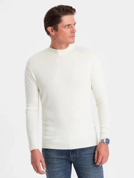 OMBRE Rollkragenpullover Creme/Weiß/Khaki