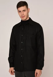 Antioch Wintermantel Kent collar Shirt Schwarz/Rot