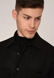 Antioch Wintermantel Kent collar Shirt Schwarz/Rot