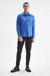 Antioch Blusenshirt Business Shirt Blau/Hellblau