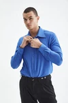 Antioch Blusenshirt Business Shirt Blau/Hellblau