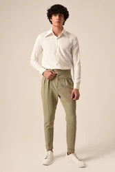 Antioch Blusenshirt Business Shirt Khaki/Weiß/Grün/Beige