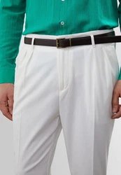 Antioch Strandhose High Waist Belted Weiß/Creme/Grün