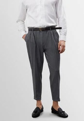 Antioch Strandhose High Waist Belted Dunkelgrau/Grau/Hellgrau