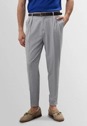 Antioch Strandhose High Waist Belted Grau/Hellgrau