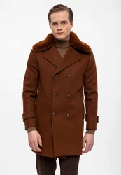 Antioch Wintermantel Double Breasted Coat Braun/Dunkelbraun/Orange